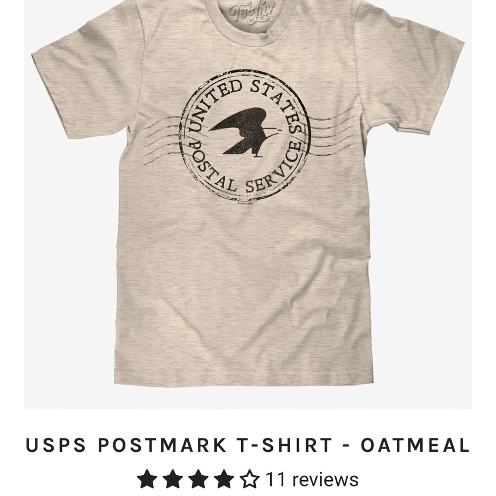 Cream and black USPS Postmark Graphic T-shirt #USPS #postalservice #ruralcarrier